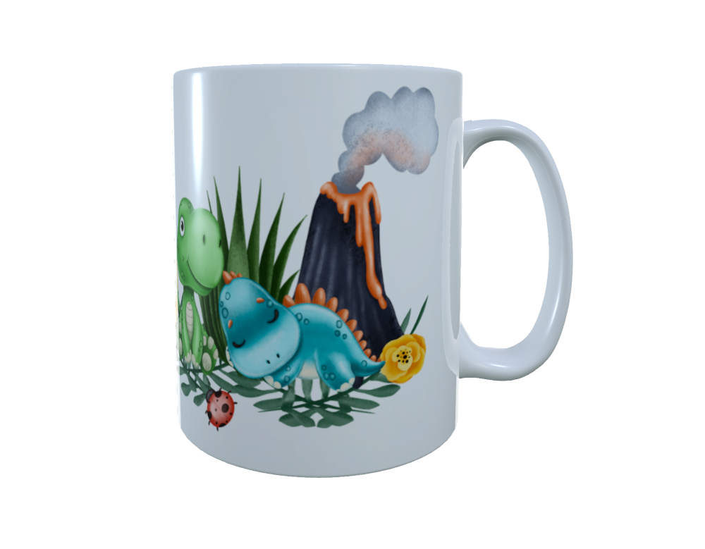 Dinosaur Ceramic Mug, Personalised Coffee Mug, Novelty Mug